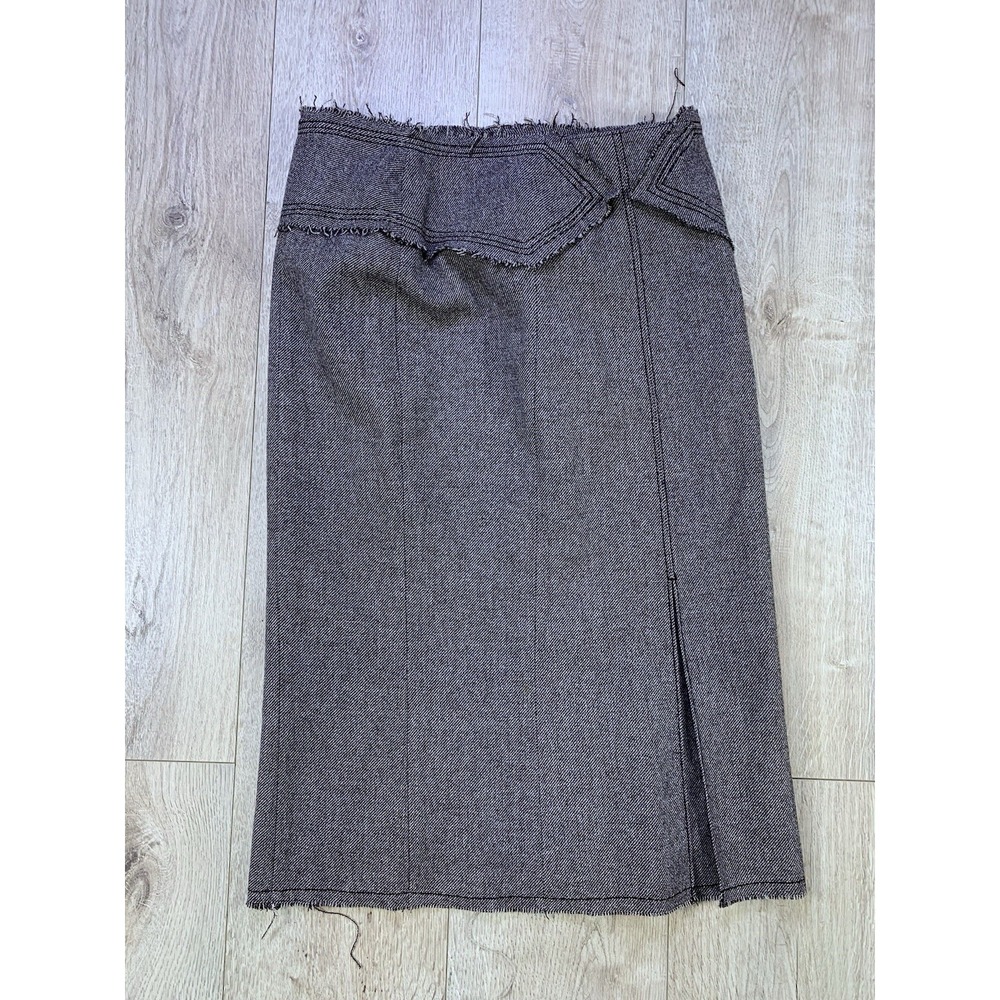 BGN Studio Brown Wool Herringbone Tweed Long Straight & Pencil Skirt‎ Size 38
